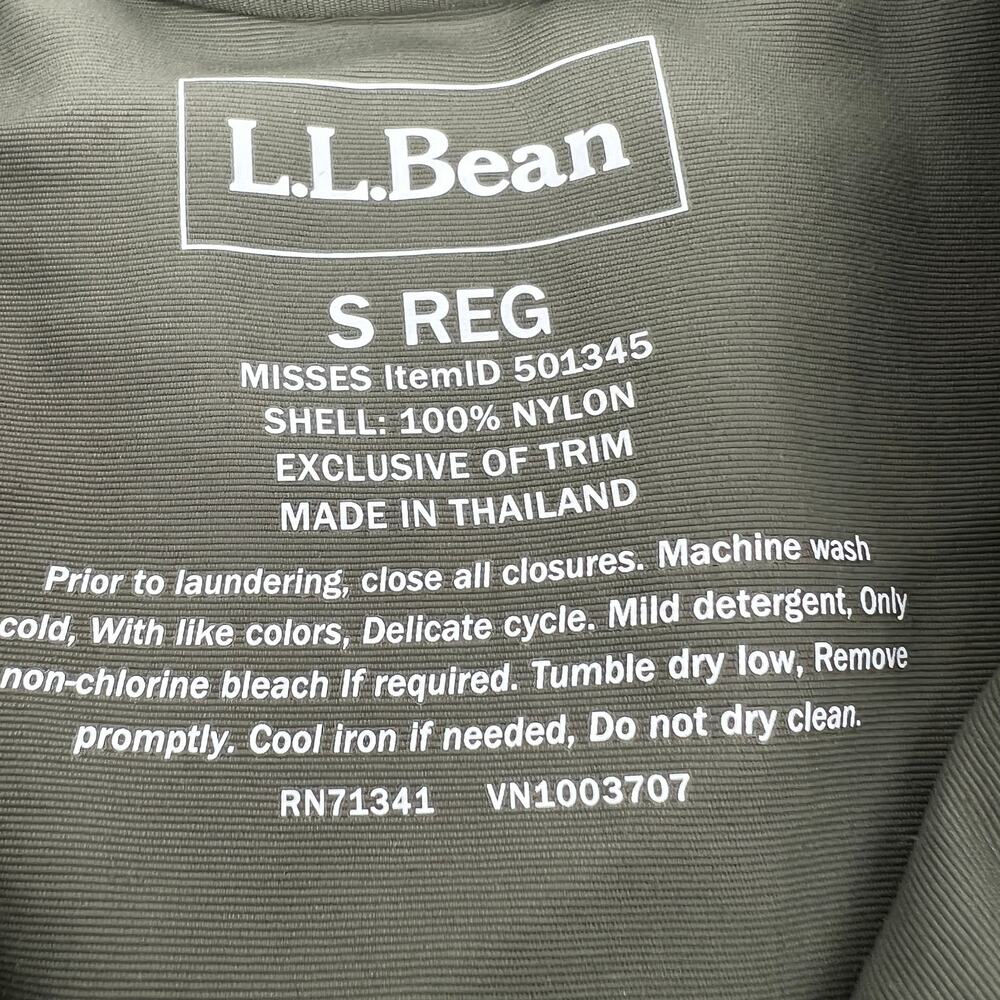 L. L. Bean Womens Army Green Hooded Pullover Half Zip Anorak Jacket S Preowned - Picture 6 of 7
